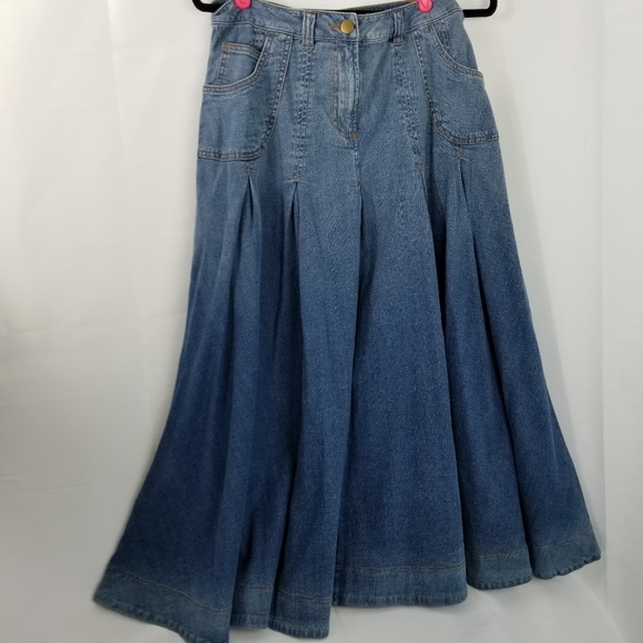 Soft Surroundings Dresses & Skirts - Denim maxi pleated full skirt size M